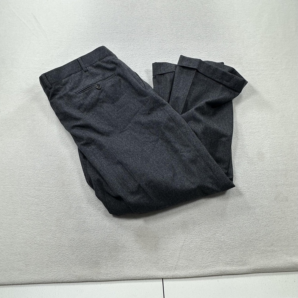 Brooks Brothers Wool Dress Pants Mens 42 Gray Vitale Barberis Canonico Pleated